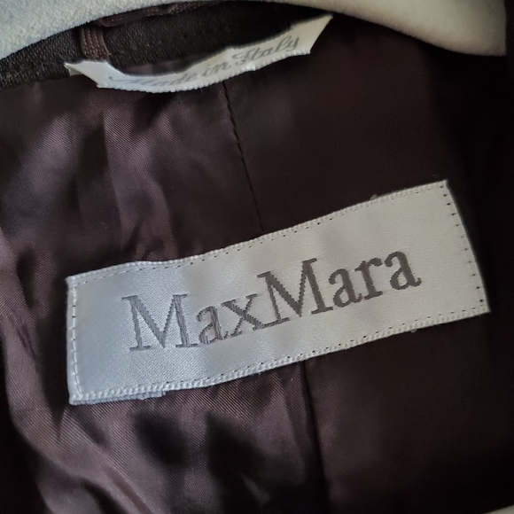 Max Mara Blazer Womens Sz 10 Brown 100% Virgin Wool Single Breasted Pockets - Picture 3 of 8